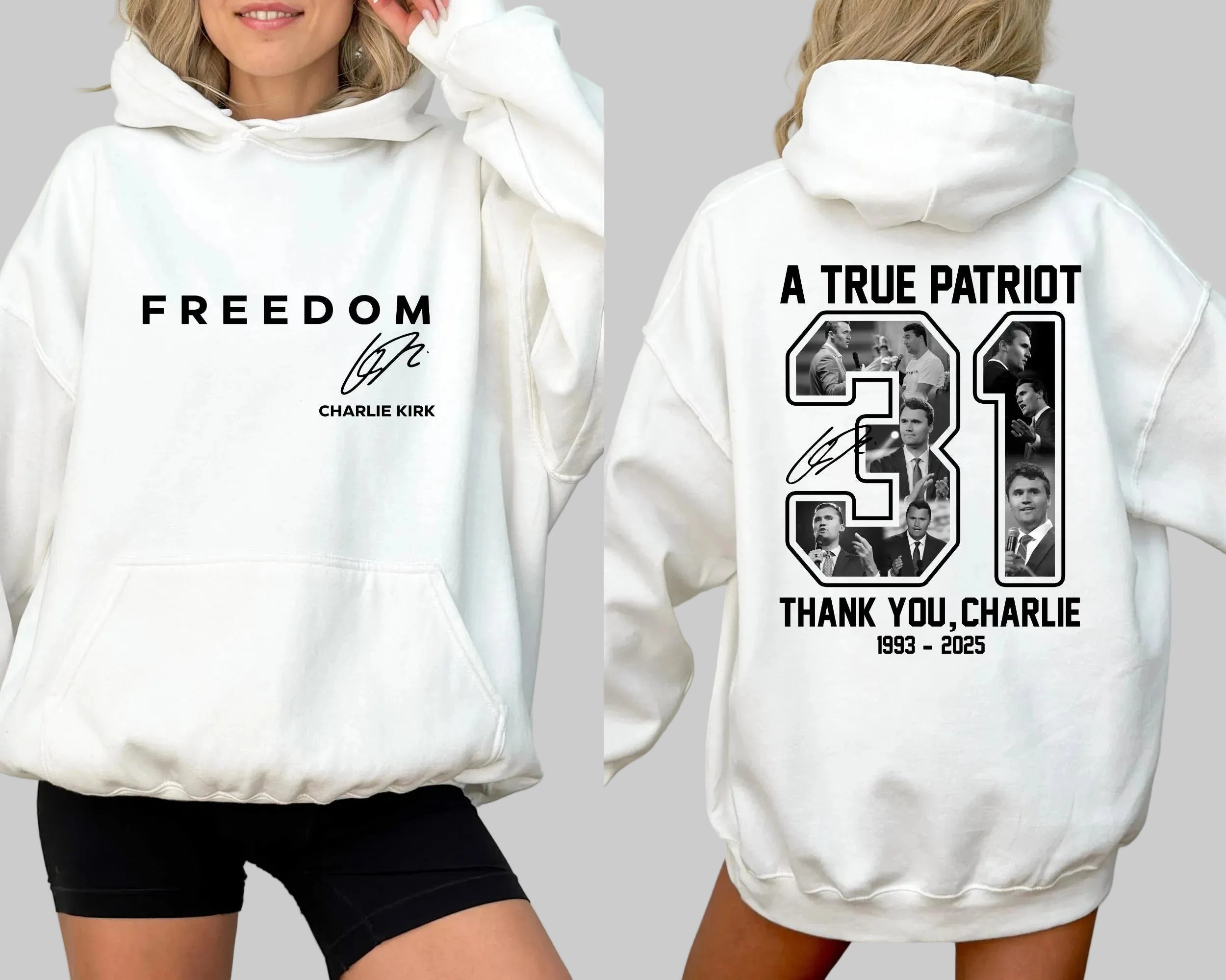 Memorial Freedom Hoodies For Charlie Kirk